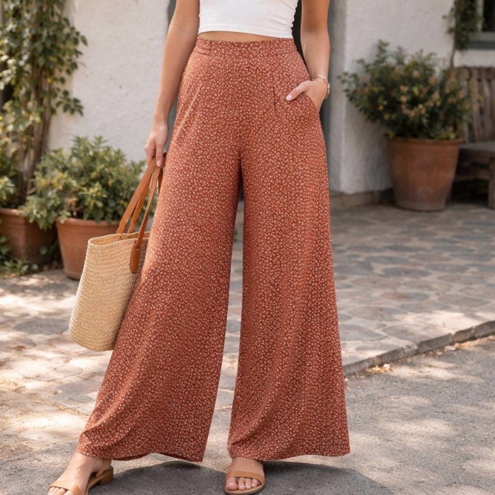 Maeve for Anthropologie - High-Waist Wide-Leg Cropped Palazzo Pants